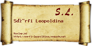 Sárfi Leopoldina névjegykártya